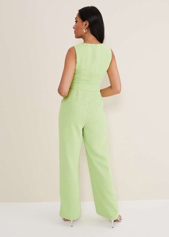 Phase Eight Petite Lissia Wide Leg Jumpsuit Green USA | 2150694-DK